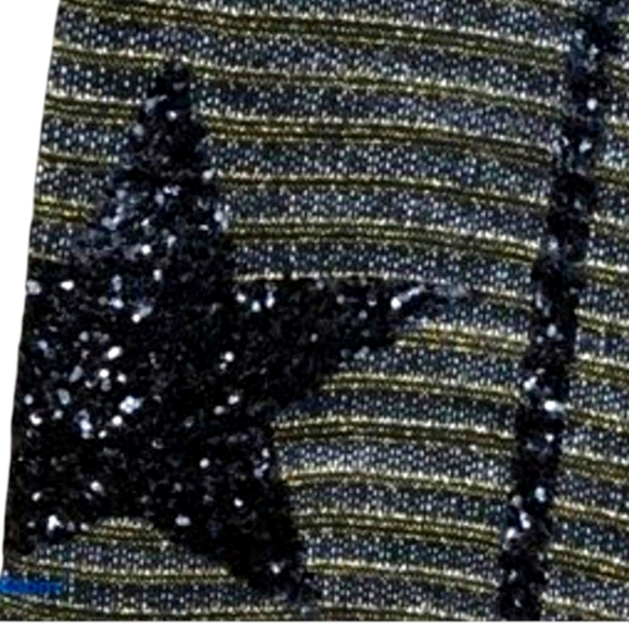 John John Striped Mock Neck Sequin Star Sleeve Sweater - Picture 5 of 8